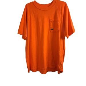 Ariat Rebar Shirt Men's XL Pima Cotton Crew Orange Pocket Construction Outdoors